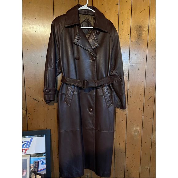Trench Jackets & Blazers - Vintage Leather Trench Coat